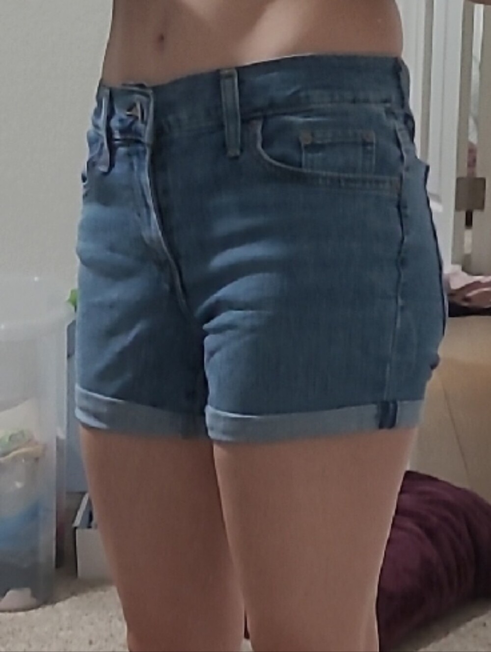 Levis Women's Mid-Rise Denim Shorts in Blue